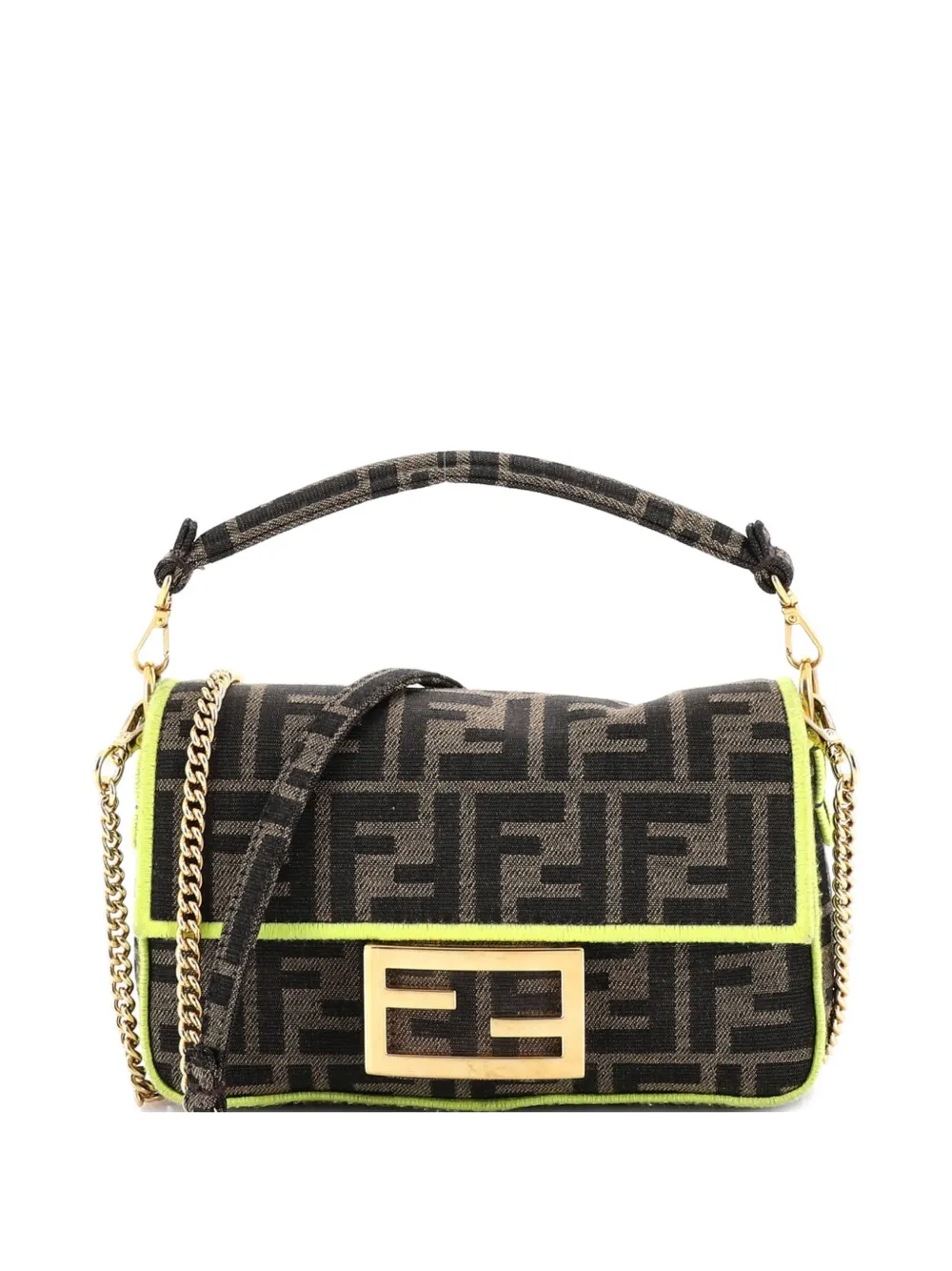 Fendi Pre-Owned Baguette NM Bag Zucca Canvas Mini crossbody bag - Marrone