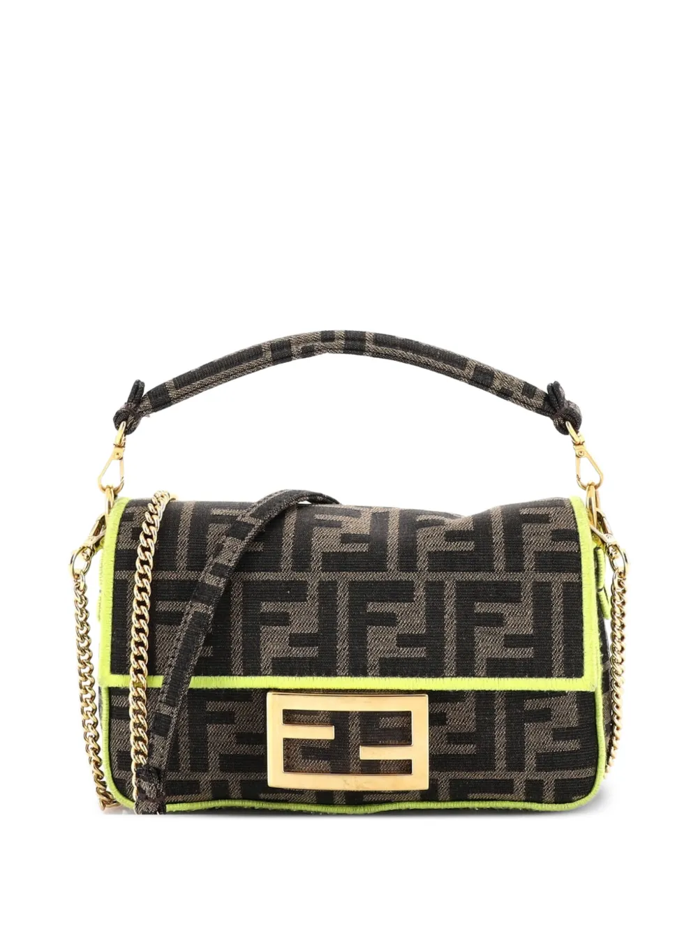 Fendi Pre-Owned Baguette NM Bag Zucca Canvas Mini crossbody bag - Marrone