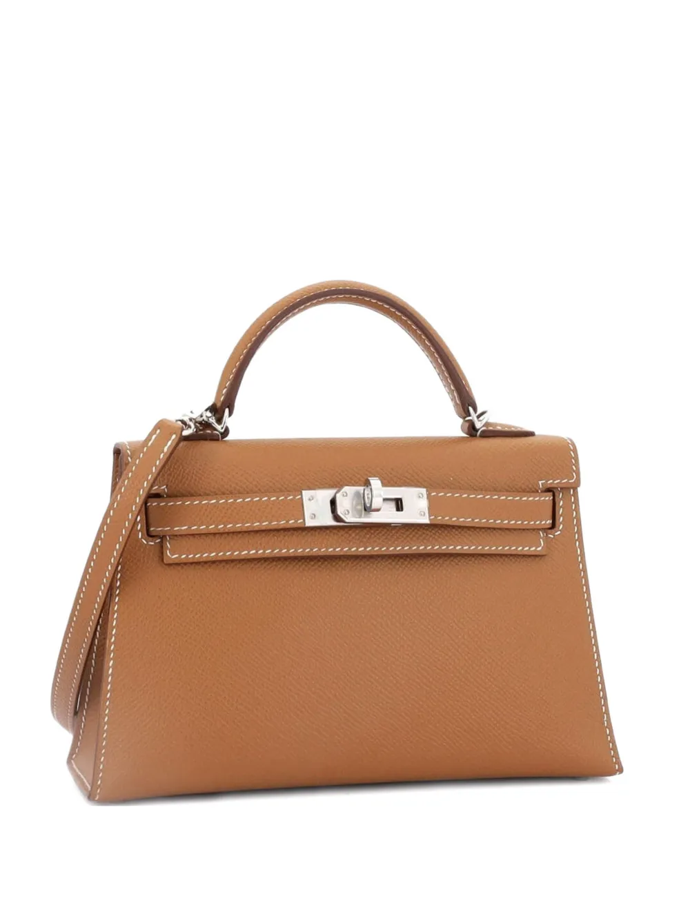 Hermès Pre-Owned Kelly Mini II Bag Brown Epsom with Palladium Hardware 20 satchel | Brown | Image 1