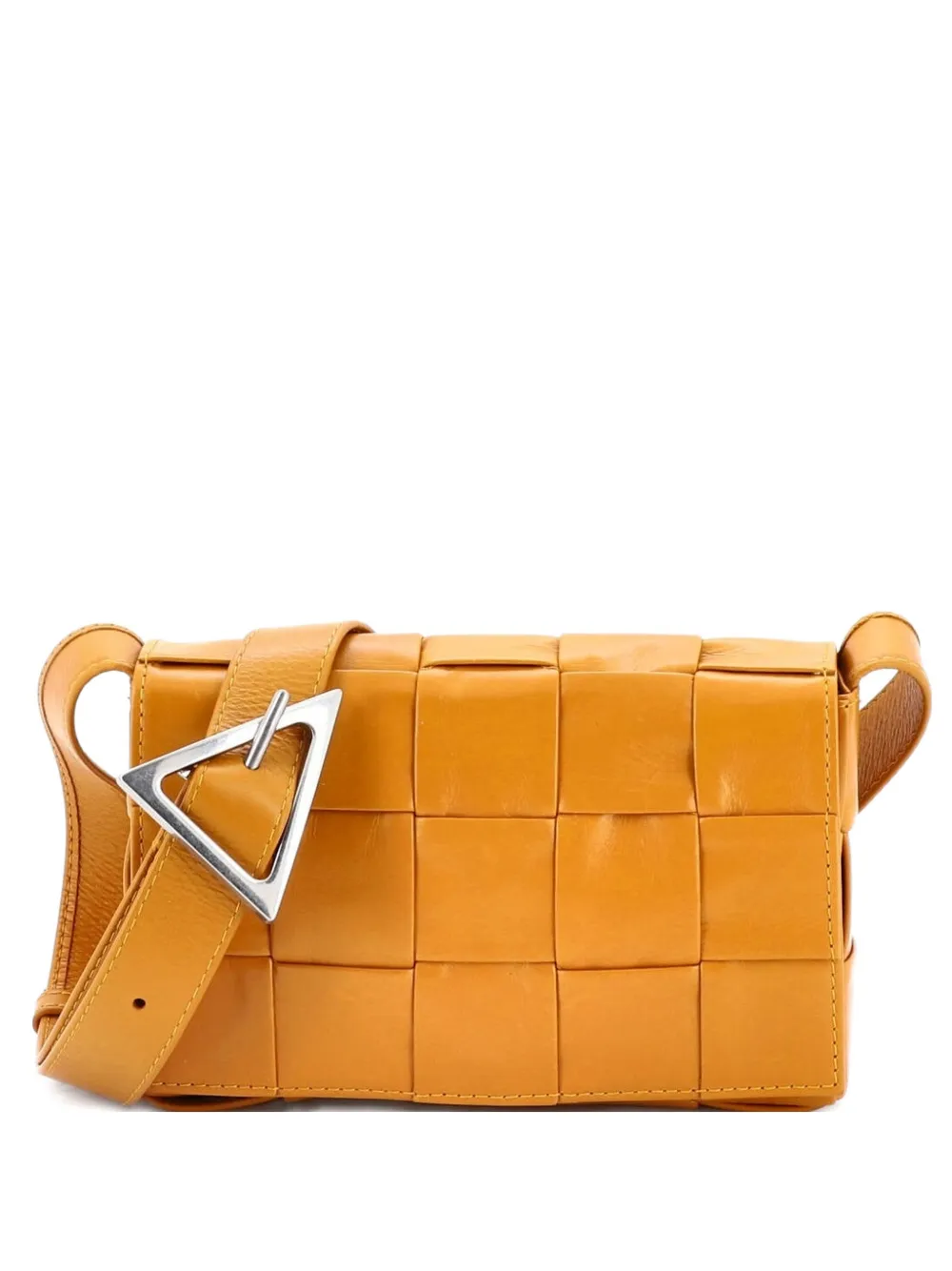 Bottega Veneta Pre-Owned Cassette Crossbody Bag Maxi Intrecciato Leather Mini shoulder bag - Marrone