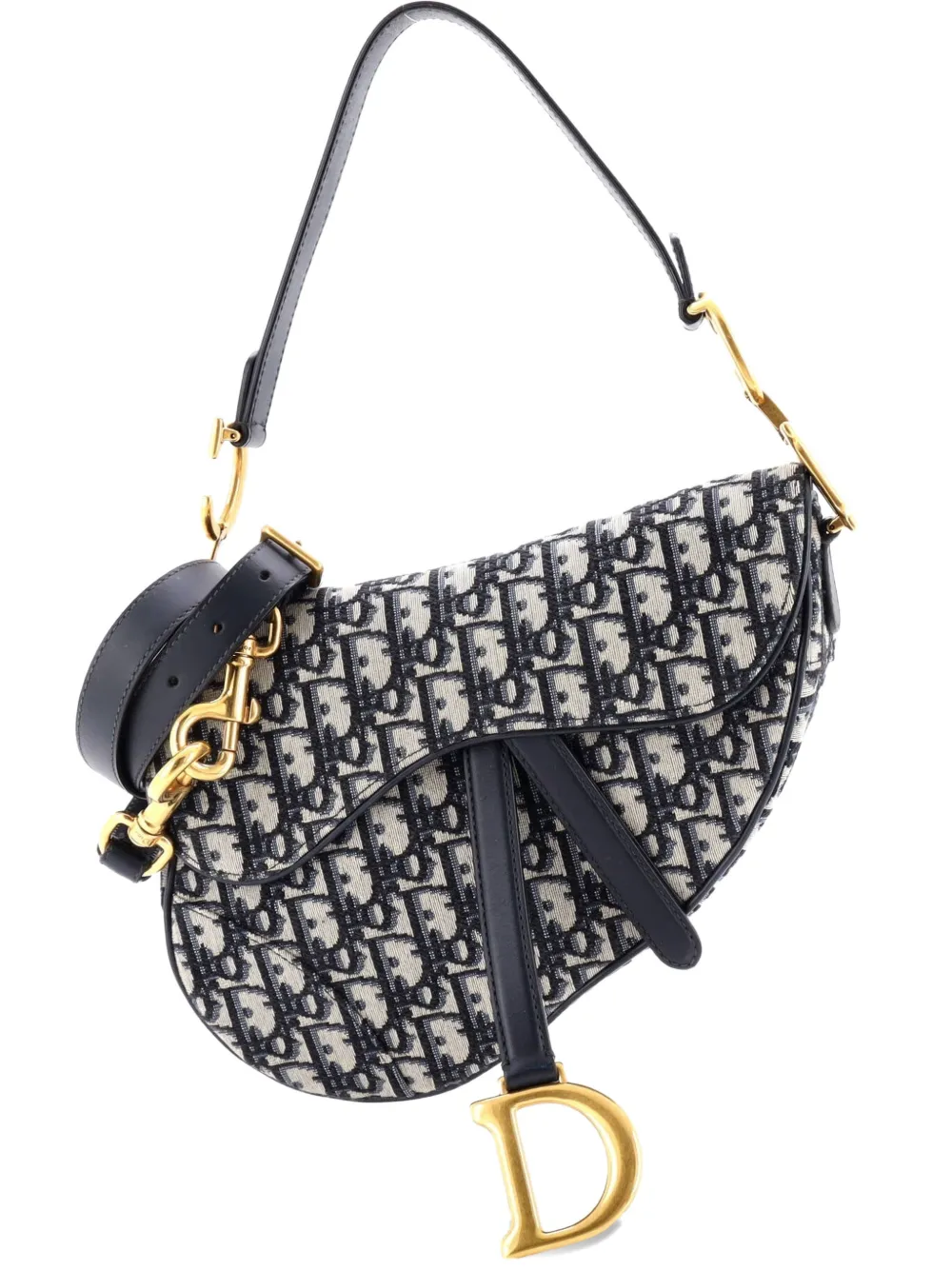 Christian Dior Pre-Owned Saddle Handbag with Strap Oblique Canvas Medium shoulder bag - Blu