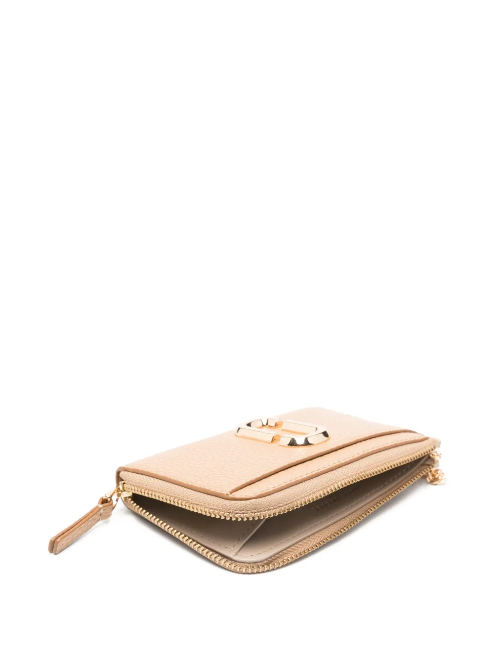 Marc Jacobs Portemonnee met rits en logodetail Beige