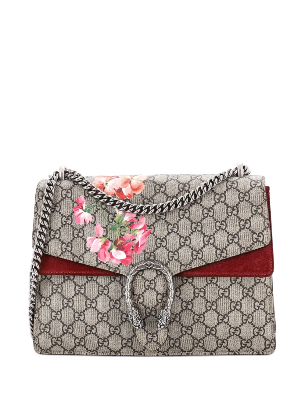 Gucci Pre-Owned Dionysus Bag Blooms Print GG Coated Canvas Medium shoulder bag - Braun