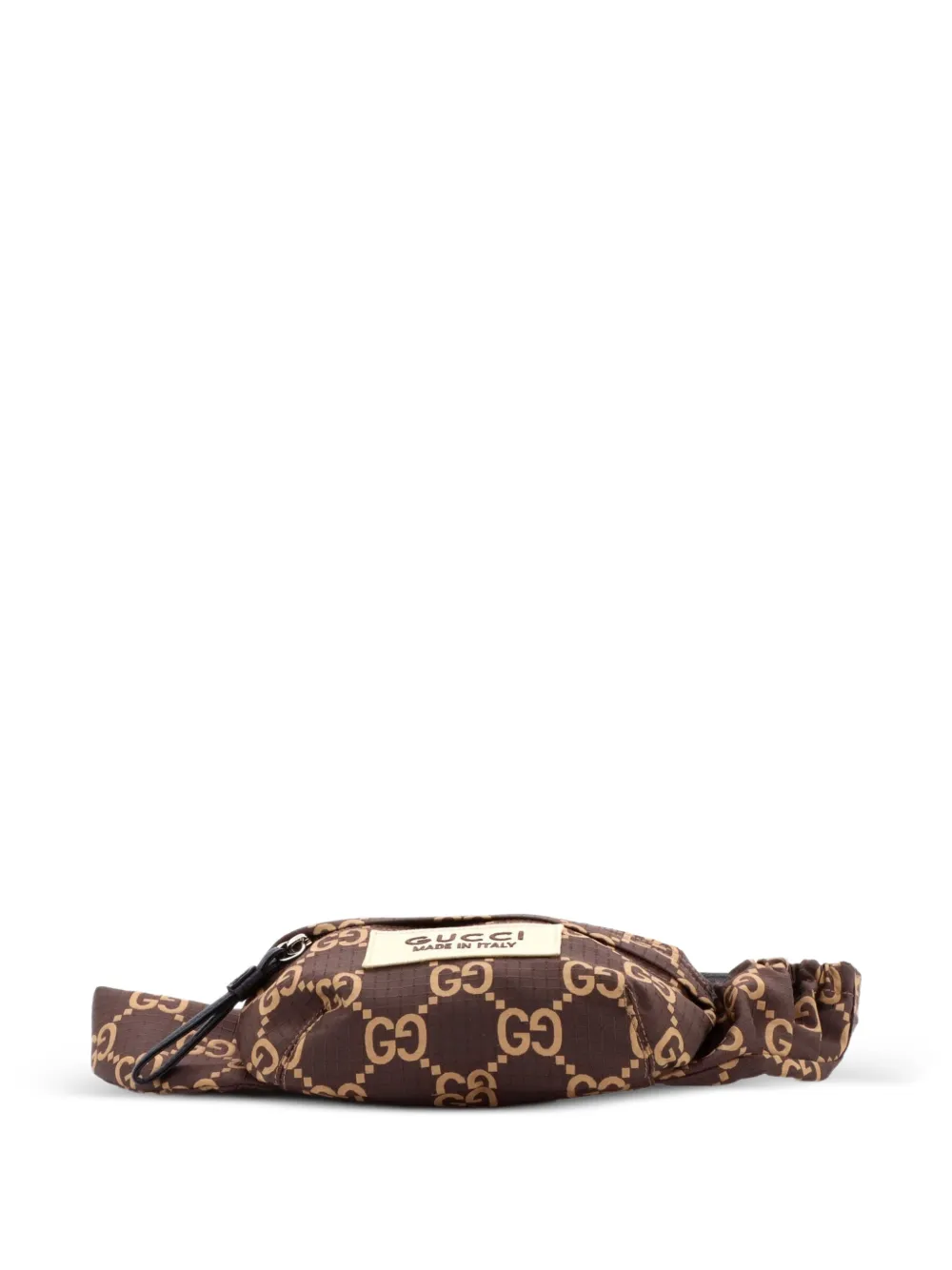 Gucci Pre-Owned Ripstop GG Nylon and Leather belt bag - Marrone