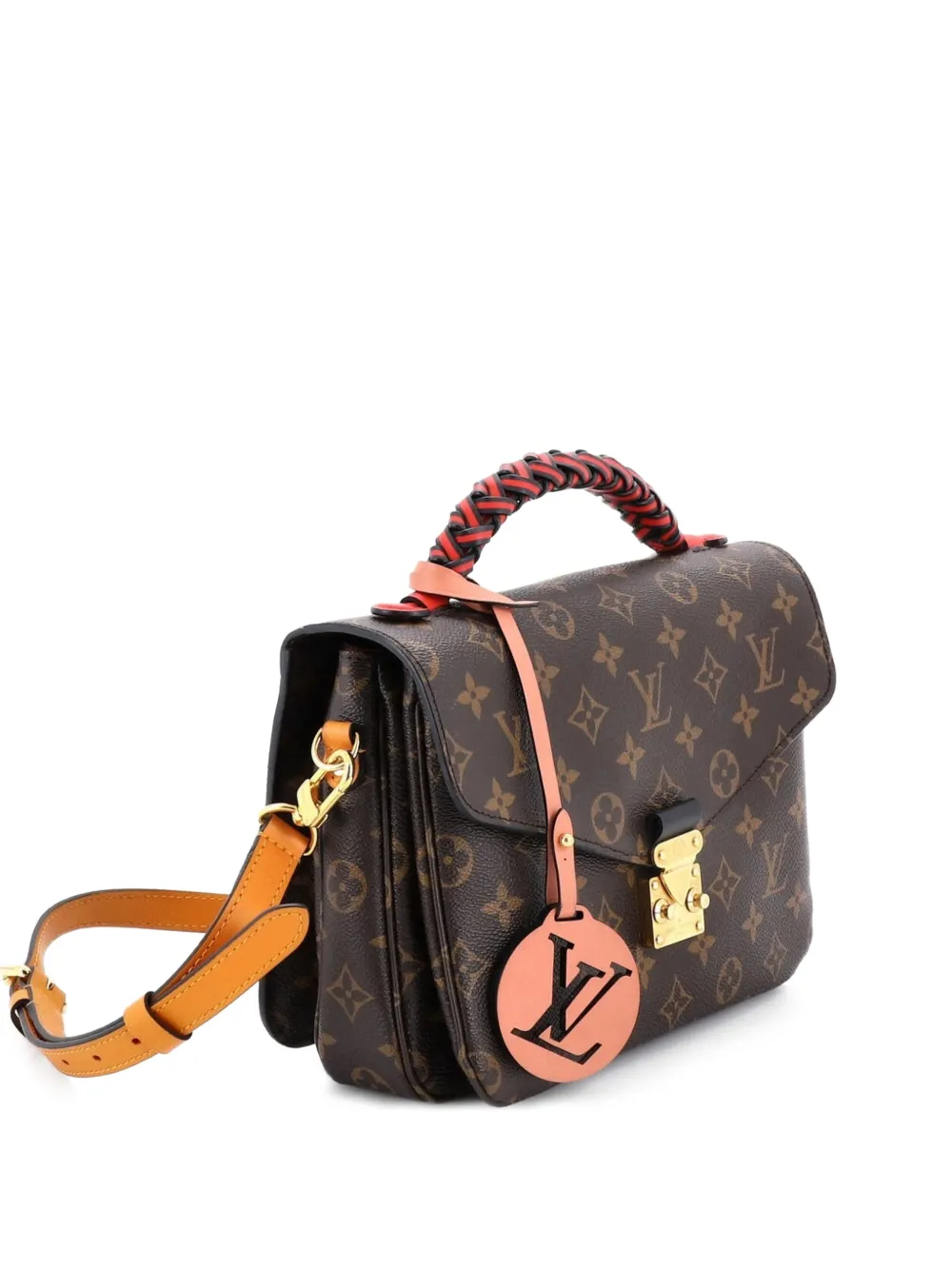 Louis Vuitton Pre-Owned Braided Handle Pochette Metis Monogram Canvas with Leather satchel - Marrone