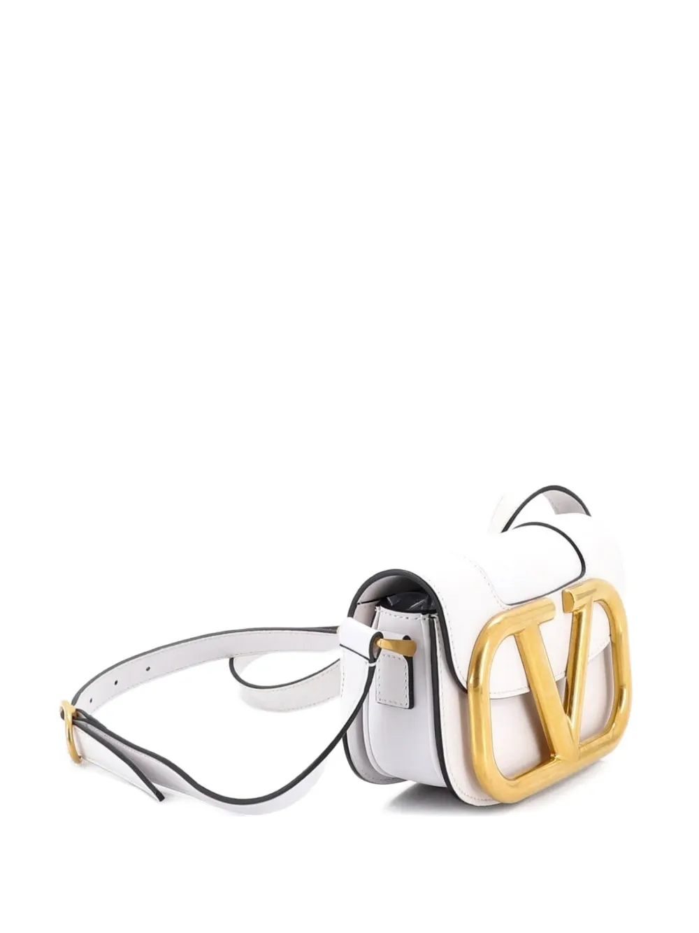 Valentino Garavani Pre-Owned Supervee Leather Small crossbody bag - Bianco