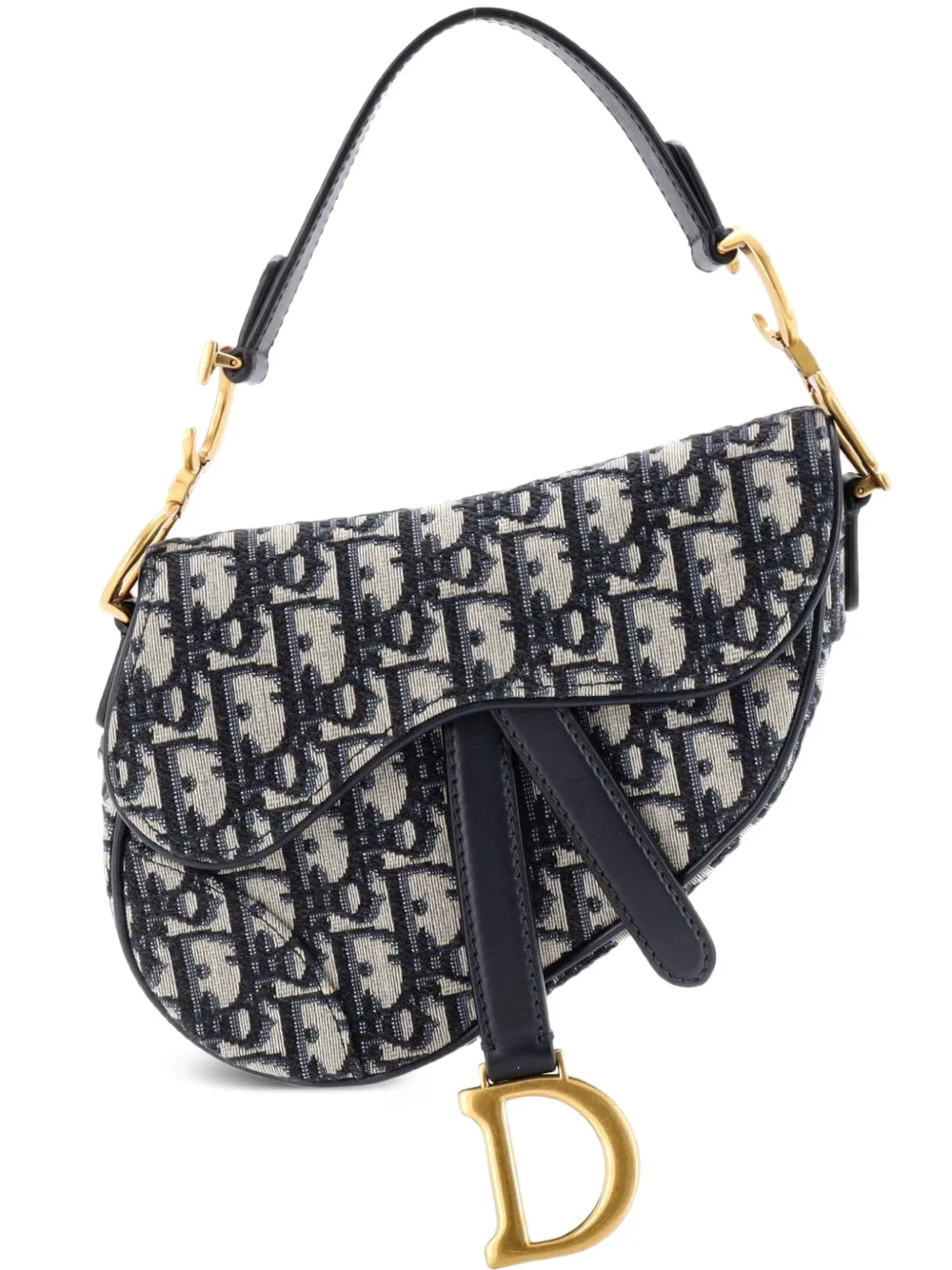 Christian Dior Pre-Owned Saddle Handbag Oblique Canvas Mini shoulder bag - Blu