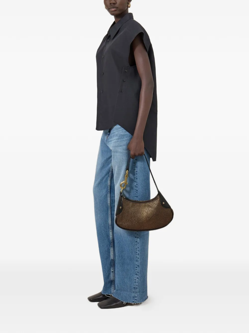 Mulberry small Hackney textured shoulder bag - Marrone