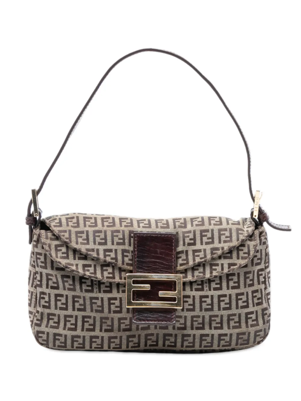 Fendi Pre-Owned 2000-2010 Zucchino Canvas Double Flap shoulder bag - Marrone