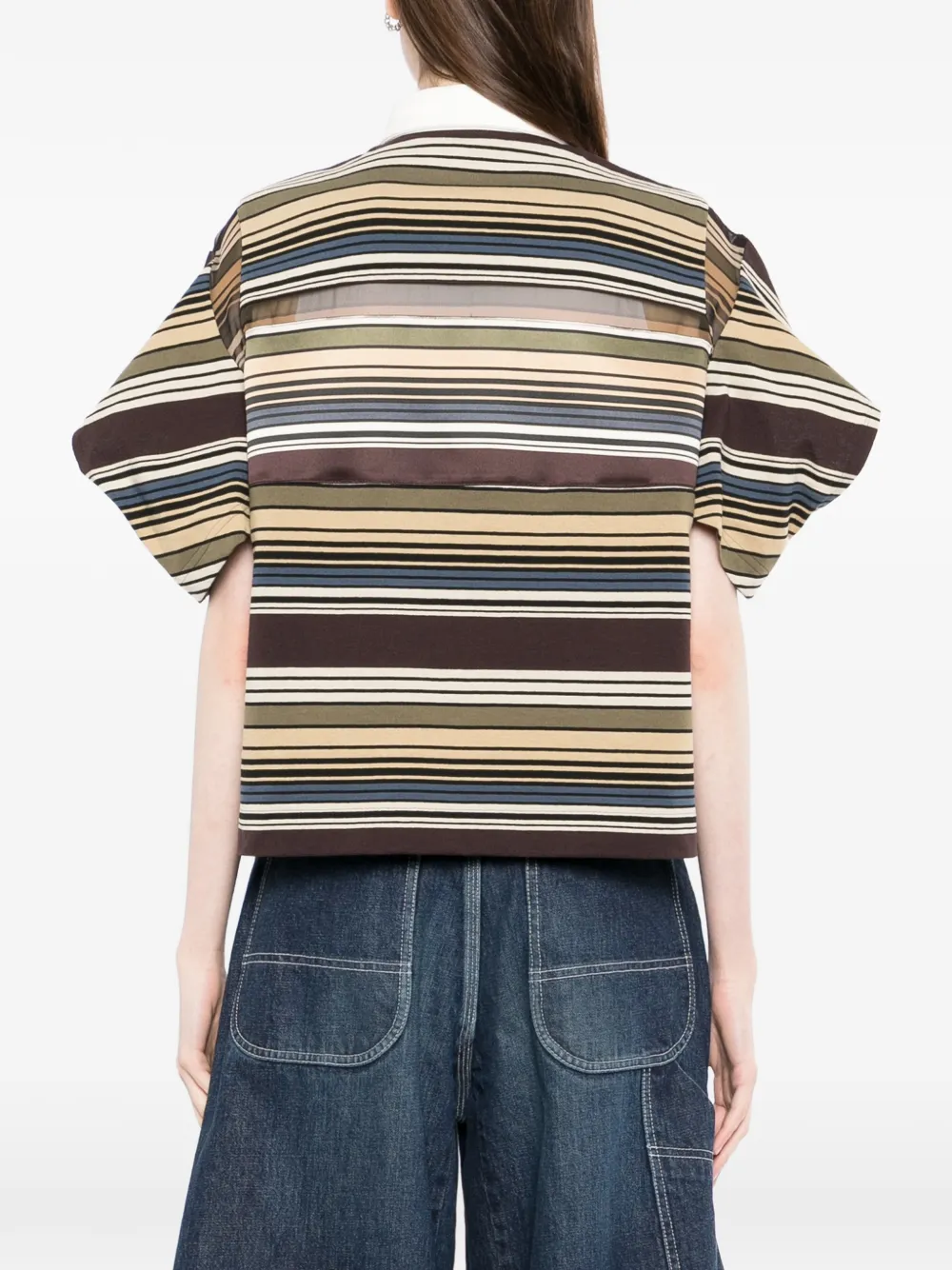 Sacai striped polo top - Bruin