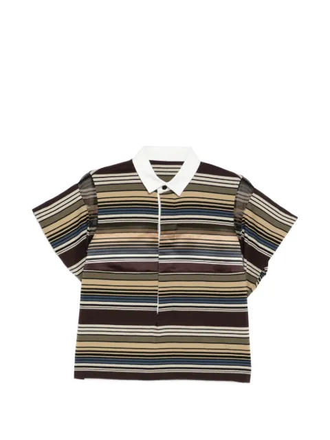 sacai striped polo top