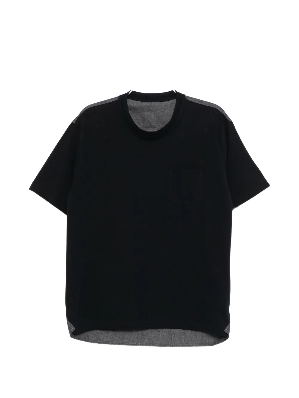sacai layered crew-neck T-shirt - Blu