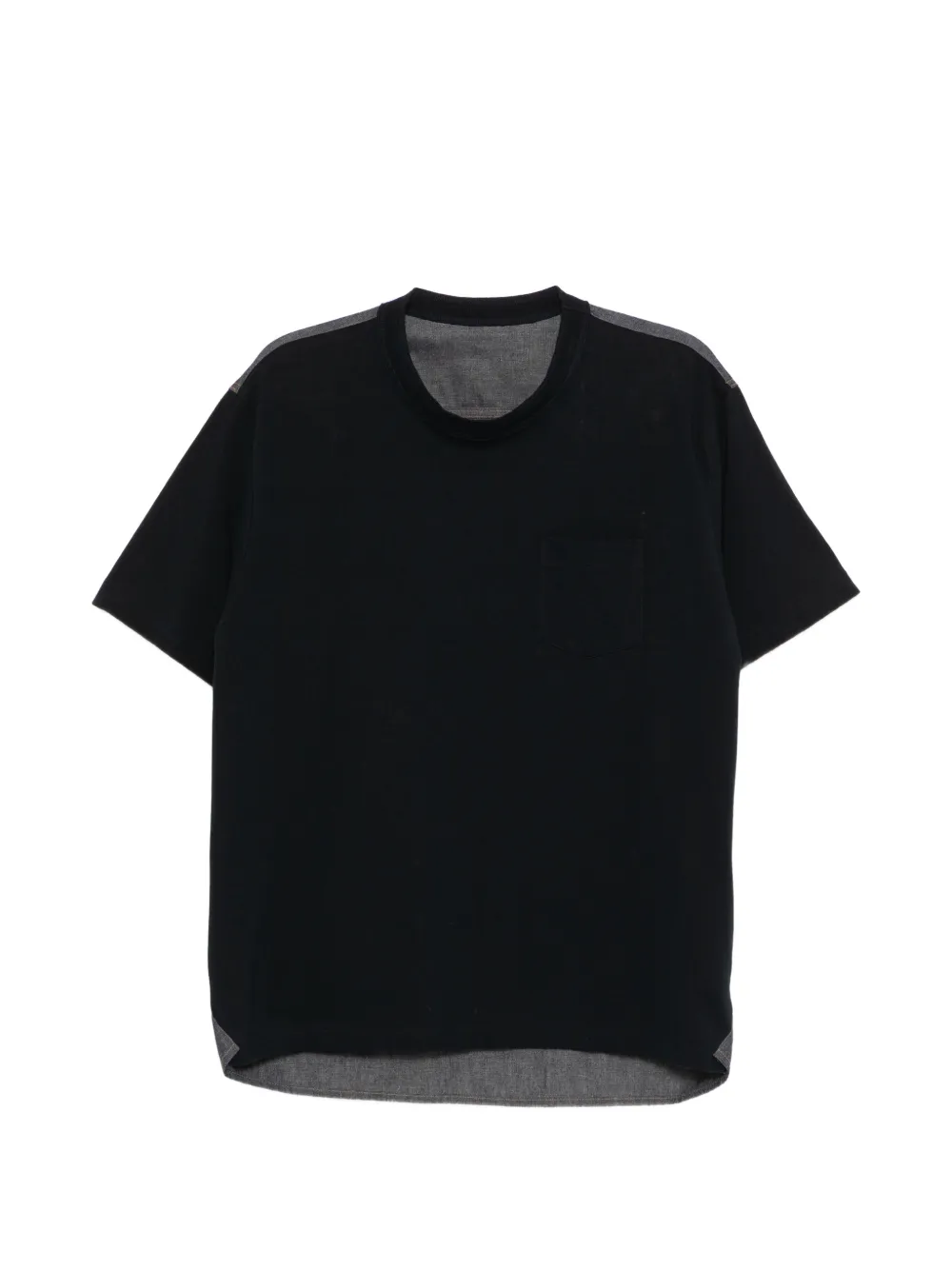 sacai layered crew-neck T-shirt - Blu