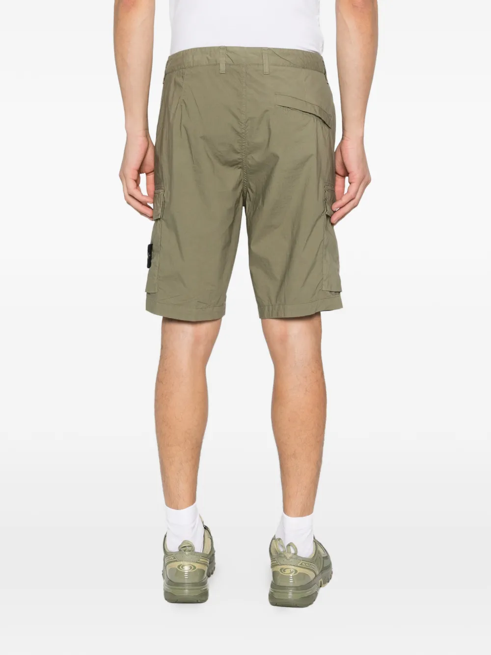 Stone Island Cargo shorts met logopatch Groen