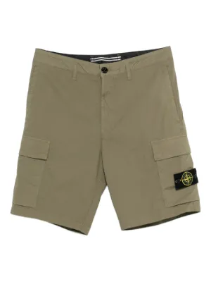 Stone Island Compass-badge Cargo Shorts | Black | FARFETCH