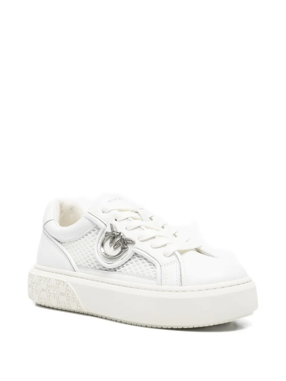 PINKO Yoko appliqu&eacute; platform sneakers - Wit