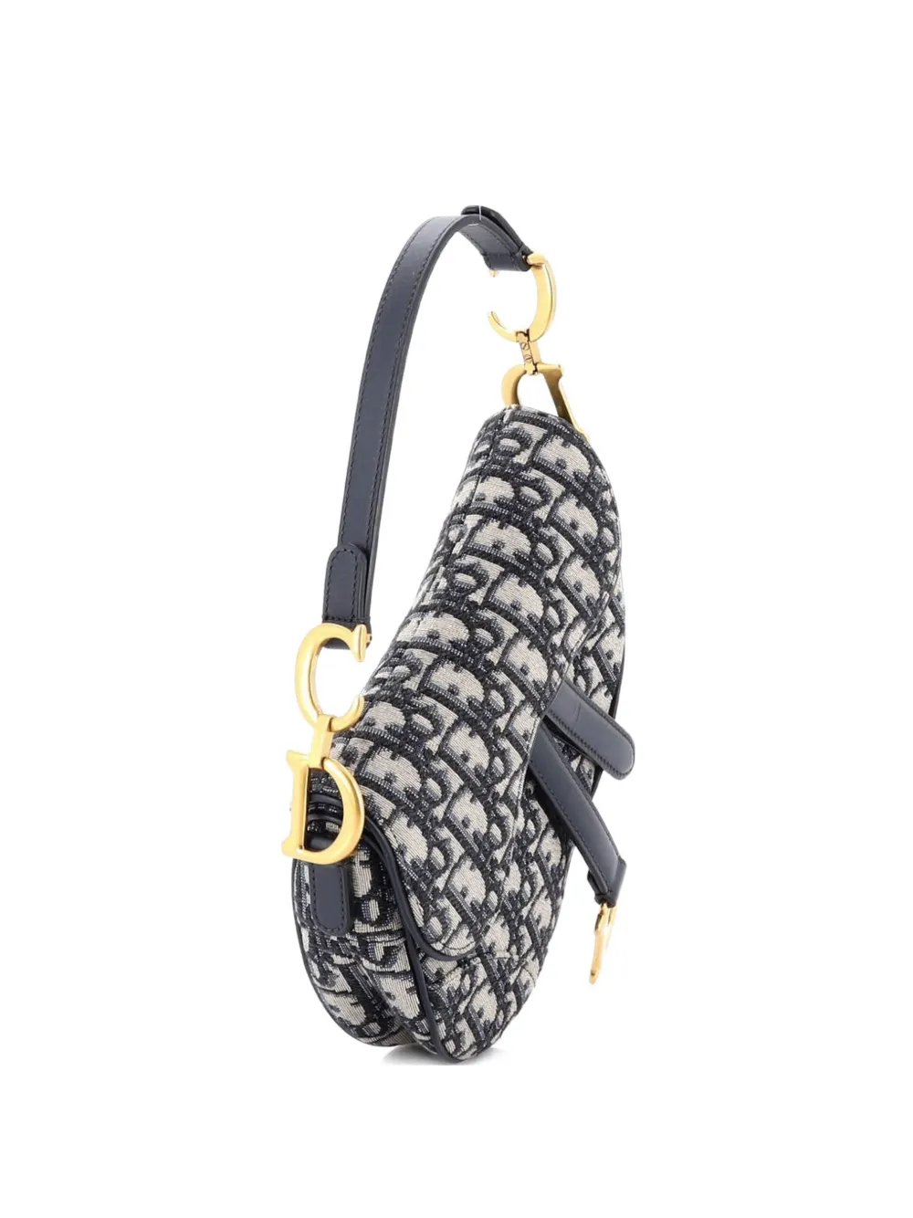 Christian Dior Pre-Owned Saddle Handbag Oblique Canvas Mini shoulder bag - Blu