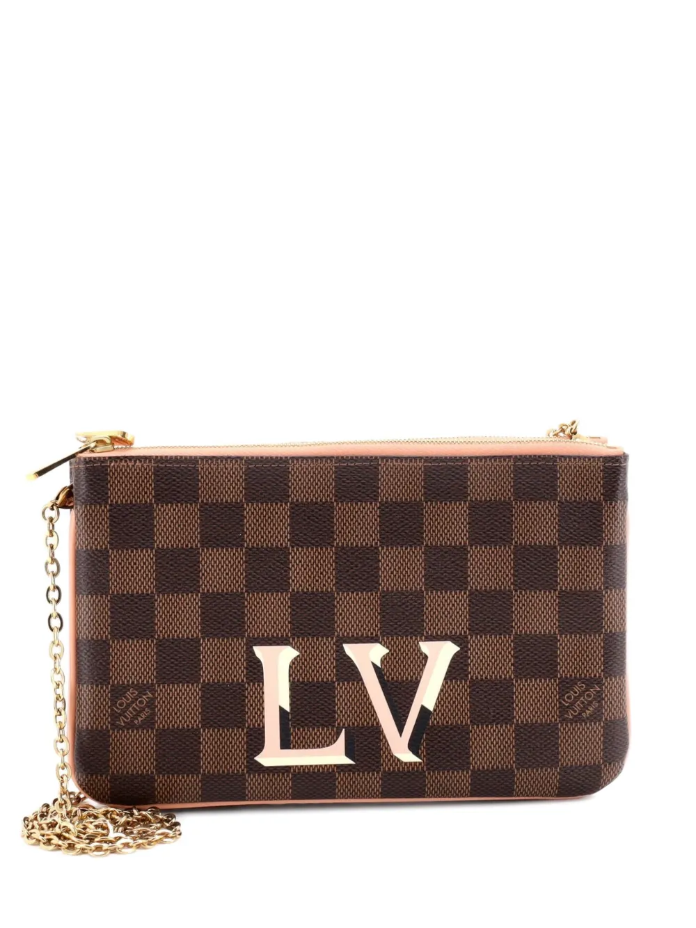 Louis Vuitton Pre-Owned Double Zip Pochette Damier clutch bag - Marrone