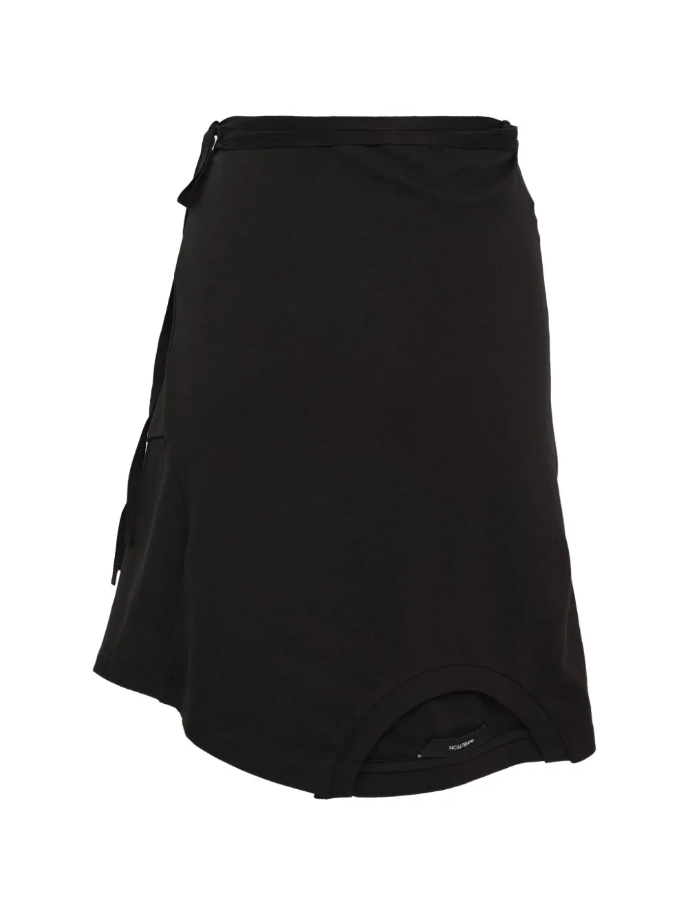 PushBUTTON tie-waist mini skirt - Zwart