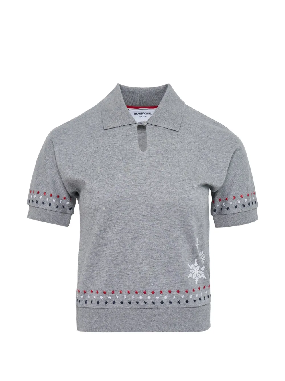 Thom Browne star-motif polo top - Grigio
