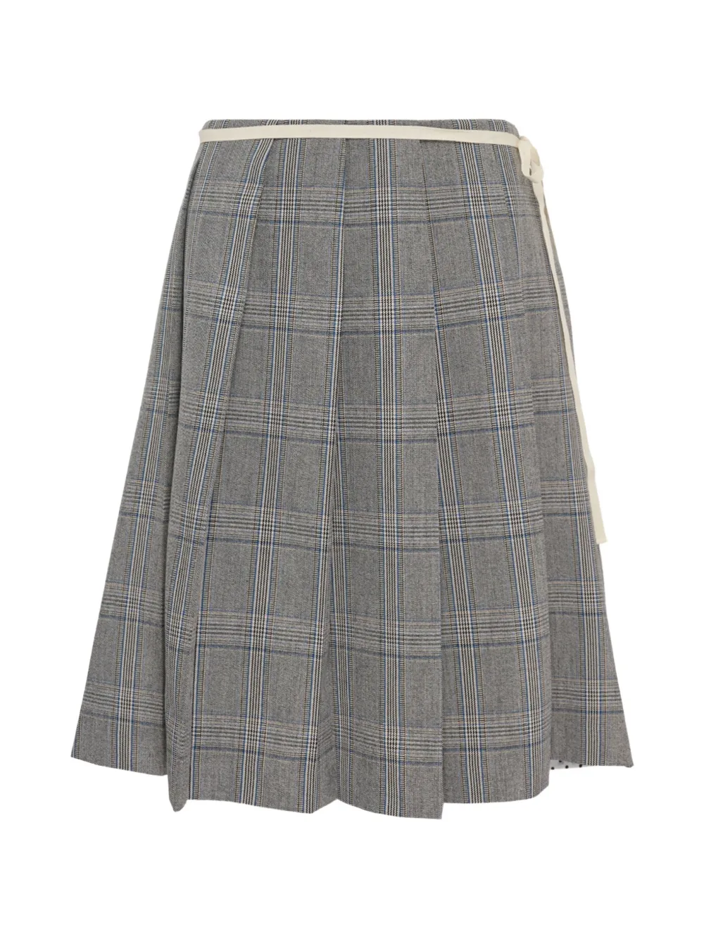 PushBUTTON checked-overlay polka-dot skirt - Grijs