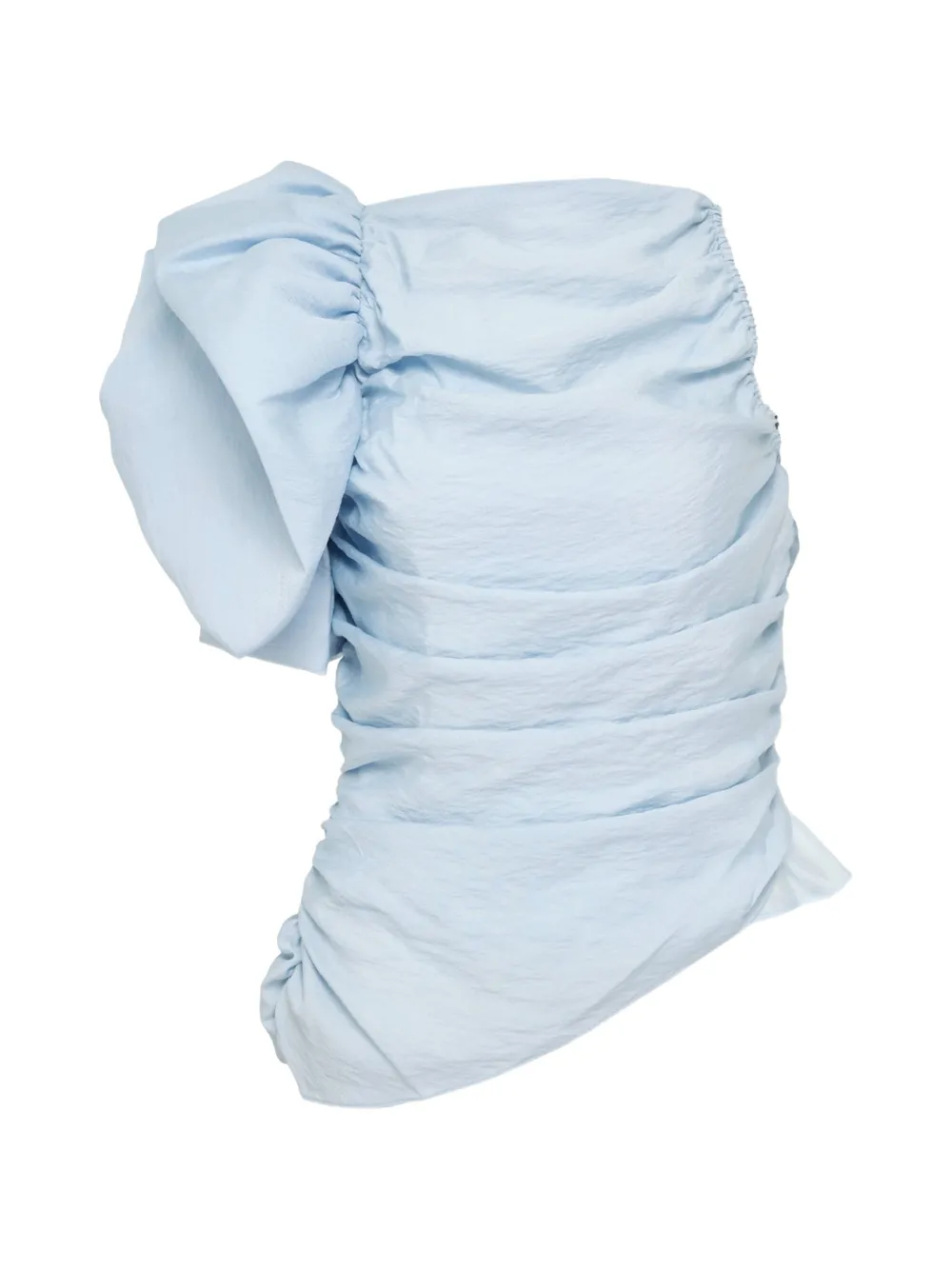 pushBUTTON gathered one-shoulder top - Blu