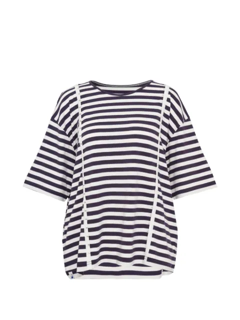 pushBUTTON striped buttoned T-shirt