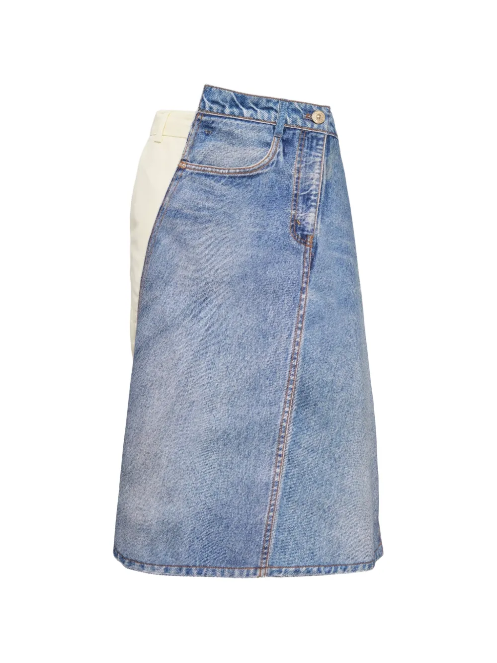 pushBUTTON panelled midi skirt - Blu