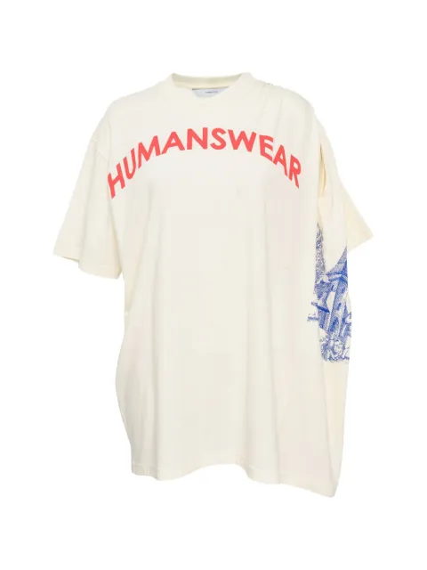 pushBUTTON gathered-shoulder T-shirt