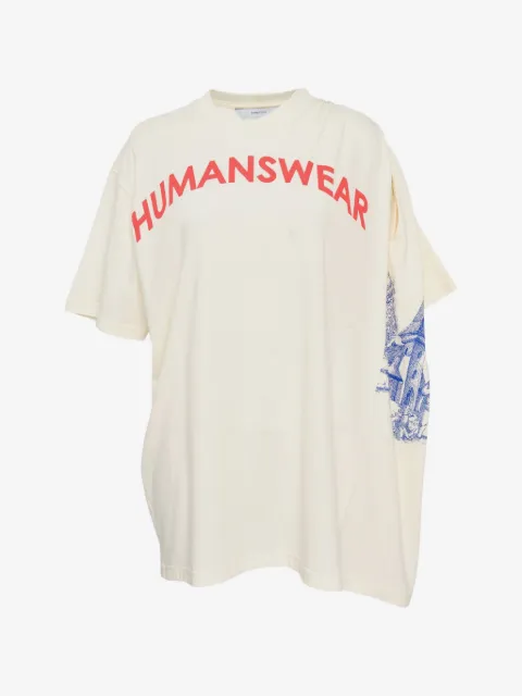 pushBUTTON gathered-shoulder T-shirt