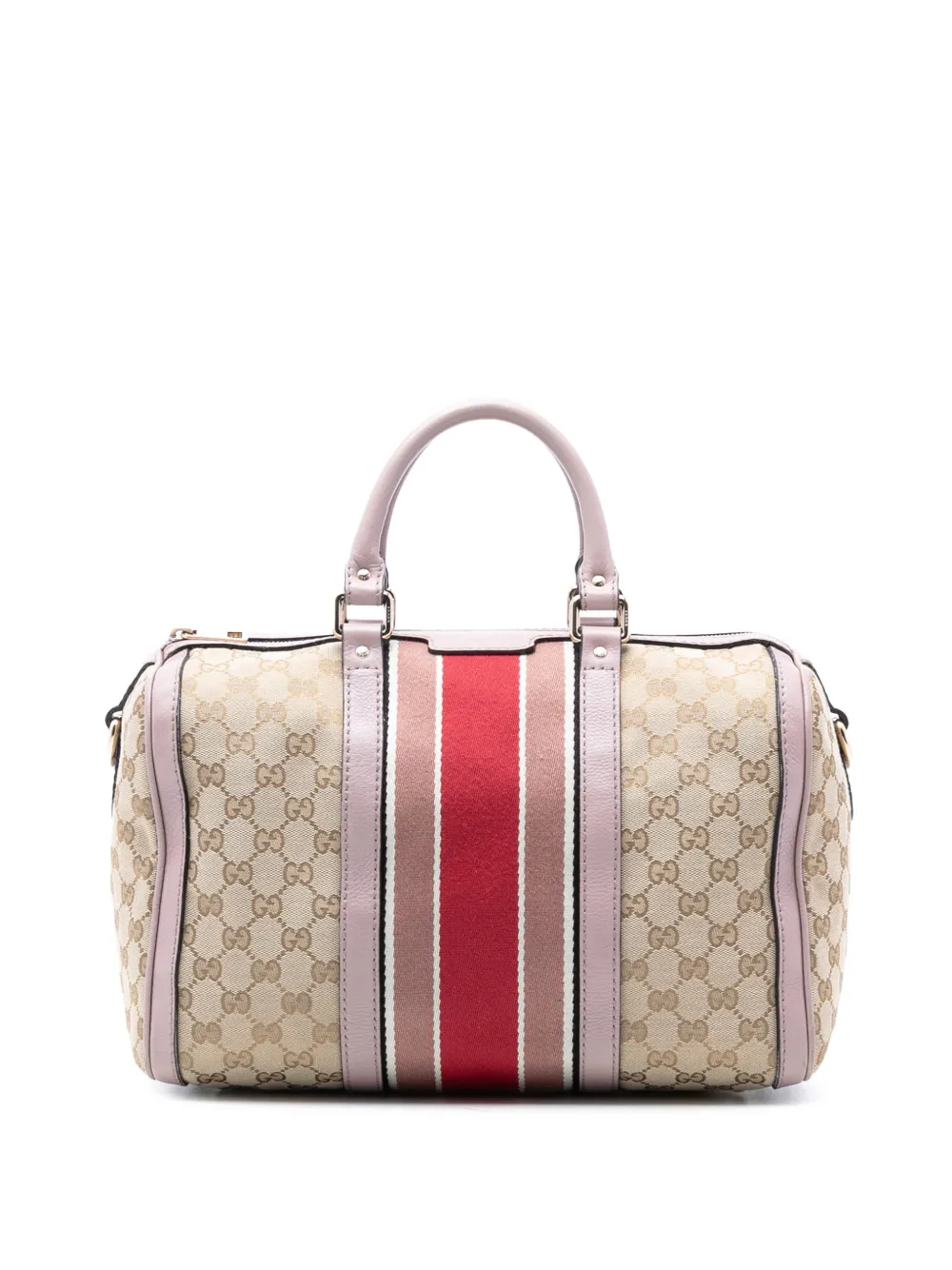 Gucci Pre-Owned 2016-2025 Medium GG Canvas Web Joy Boston Bag satchel - Braun