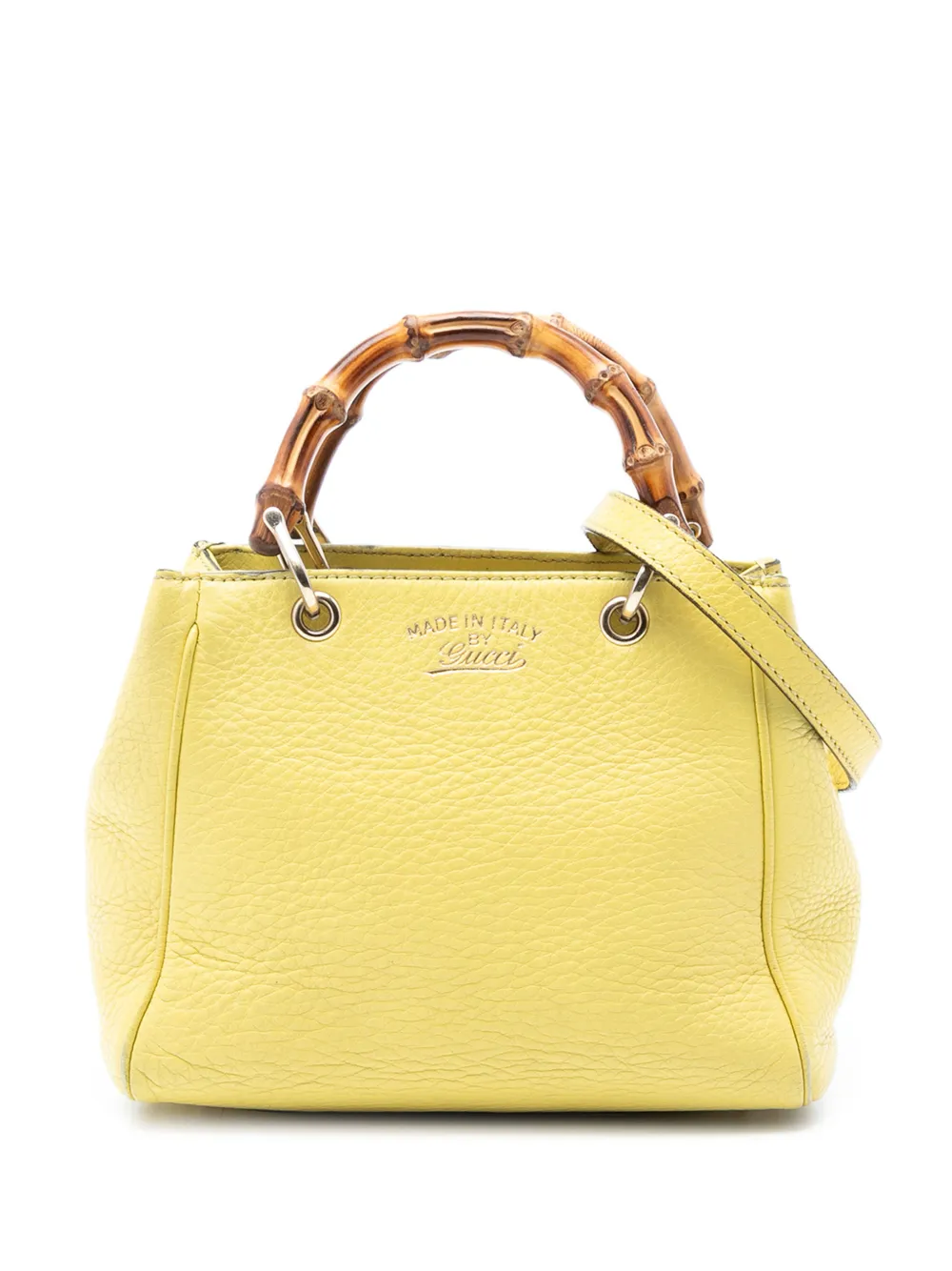 Gucci Pre-Owned 2016-2025 Mini Calfskin Bamboo Shopper satchel - Giallo