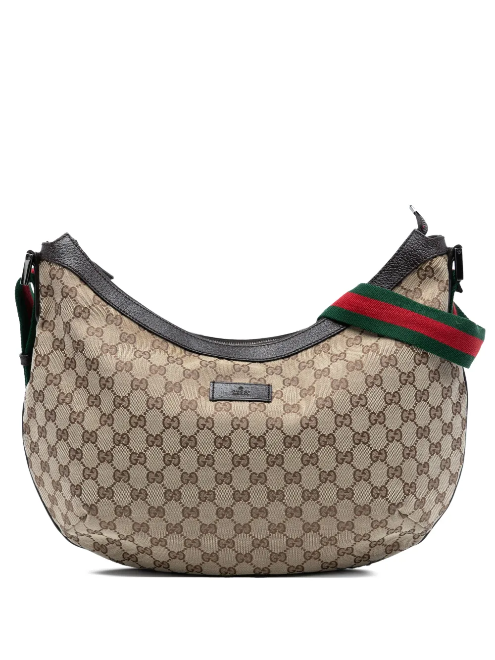 Gucci Pre-Owned 2016-2025 GG Canvas Web Half Moon crossbody bag - Marrone