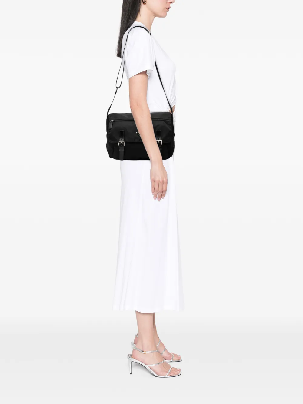 Prada Pre-Owned 2013-2025 Tessuto Zip Double Buckle Messenger Bag crossbody bag | Pre-Owned | Image 2