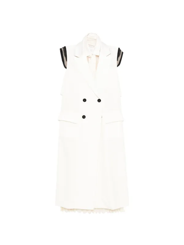 Sacai Suiting Dress | Neutrals | FARFETCH ID