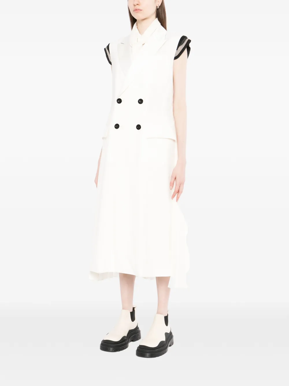  Sacai Suiting Dress - Neutrals 