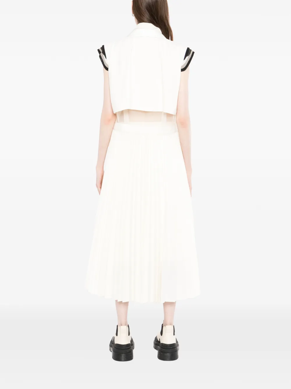 sacai Geplooide jurk Beige