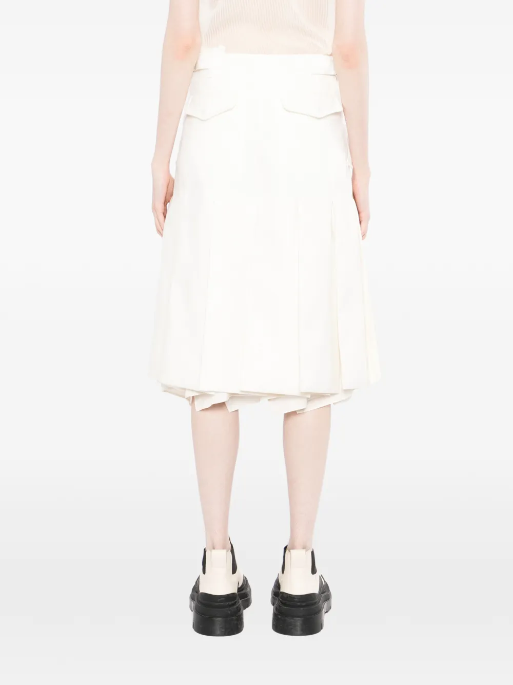 sacai Plooirok met gesp Beige