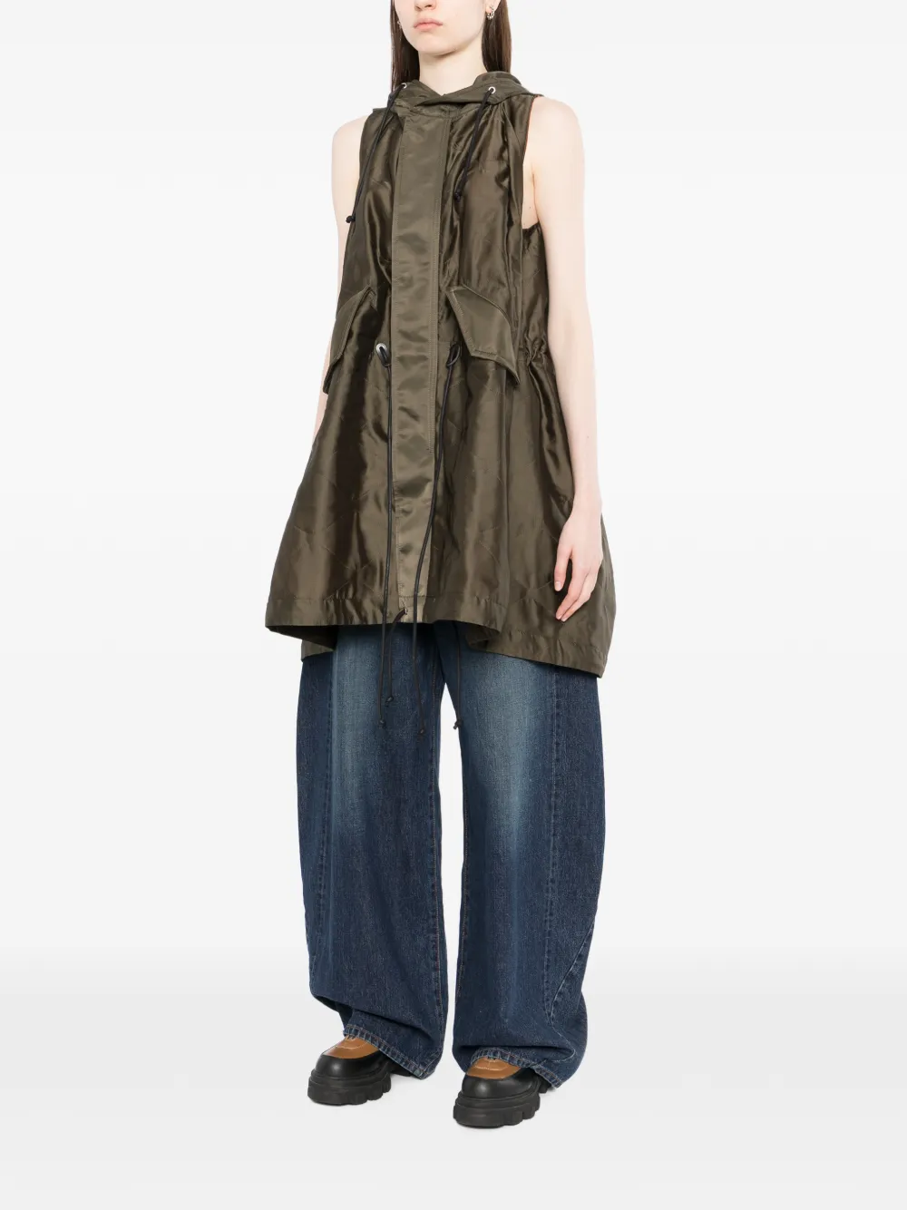 Sacai Hooded Jacket - Green 