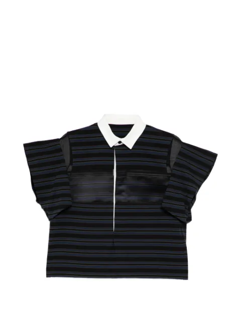 sacai top con cuello a rayas