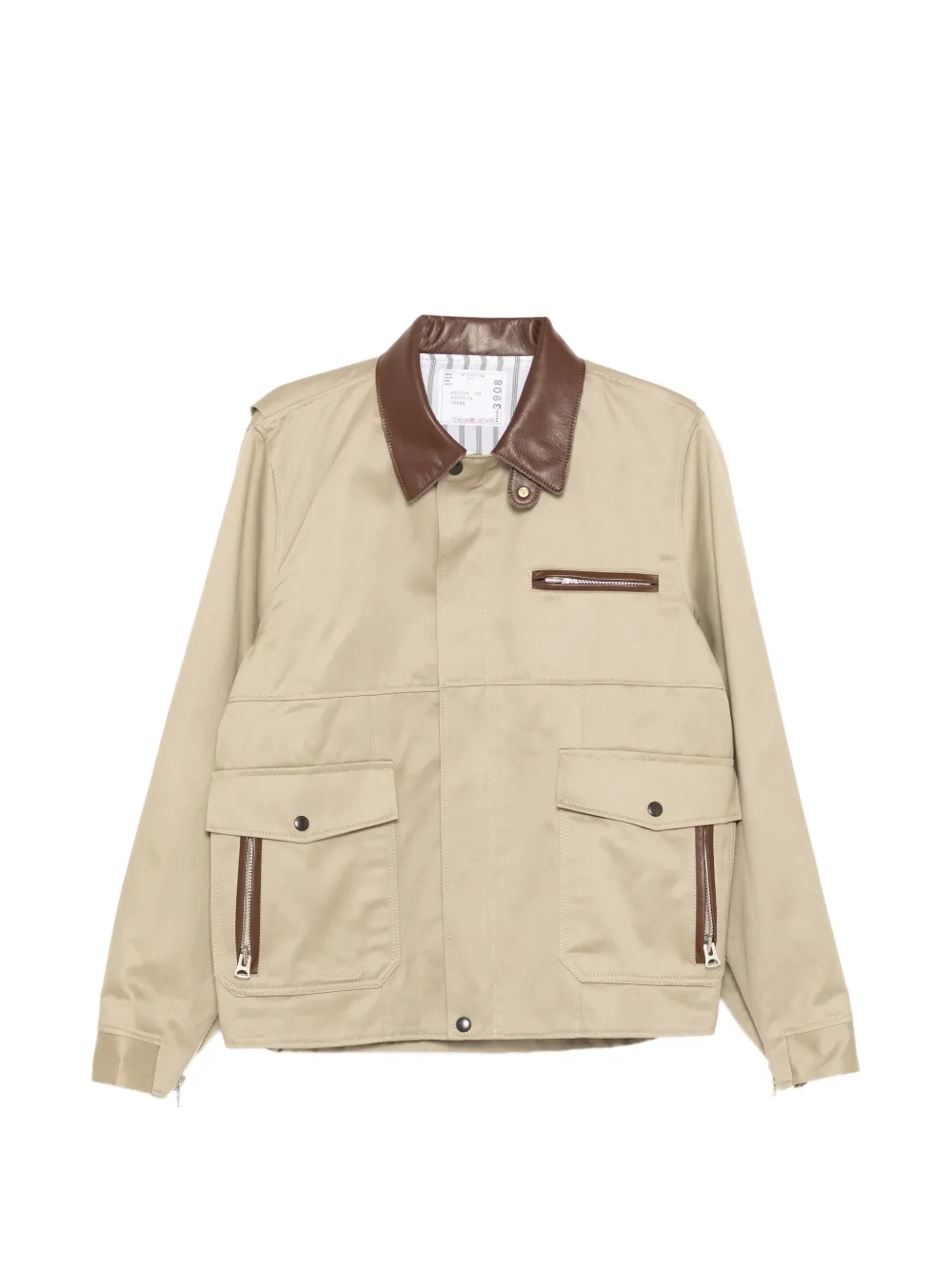 sacai long-sleeve military jacket - Toni neutri