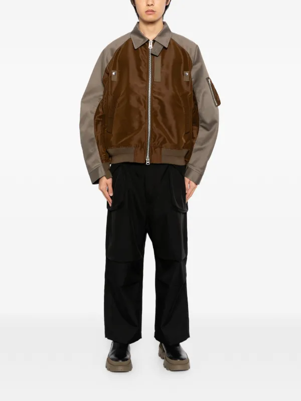 sacai パターンジャケット サイズ：2 Sacai 2way ジップ ジャケット | ブラウン | FARFETCH JP
