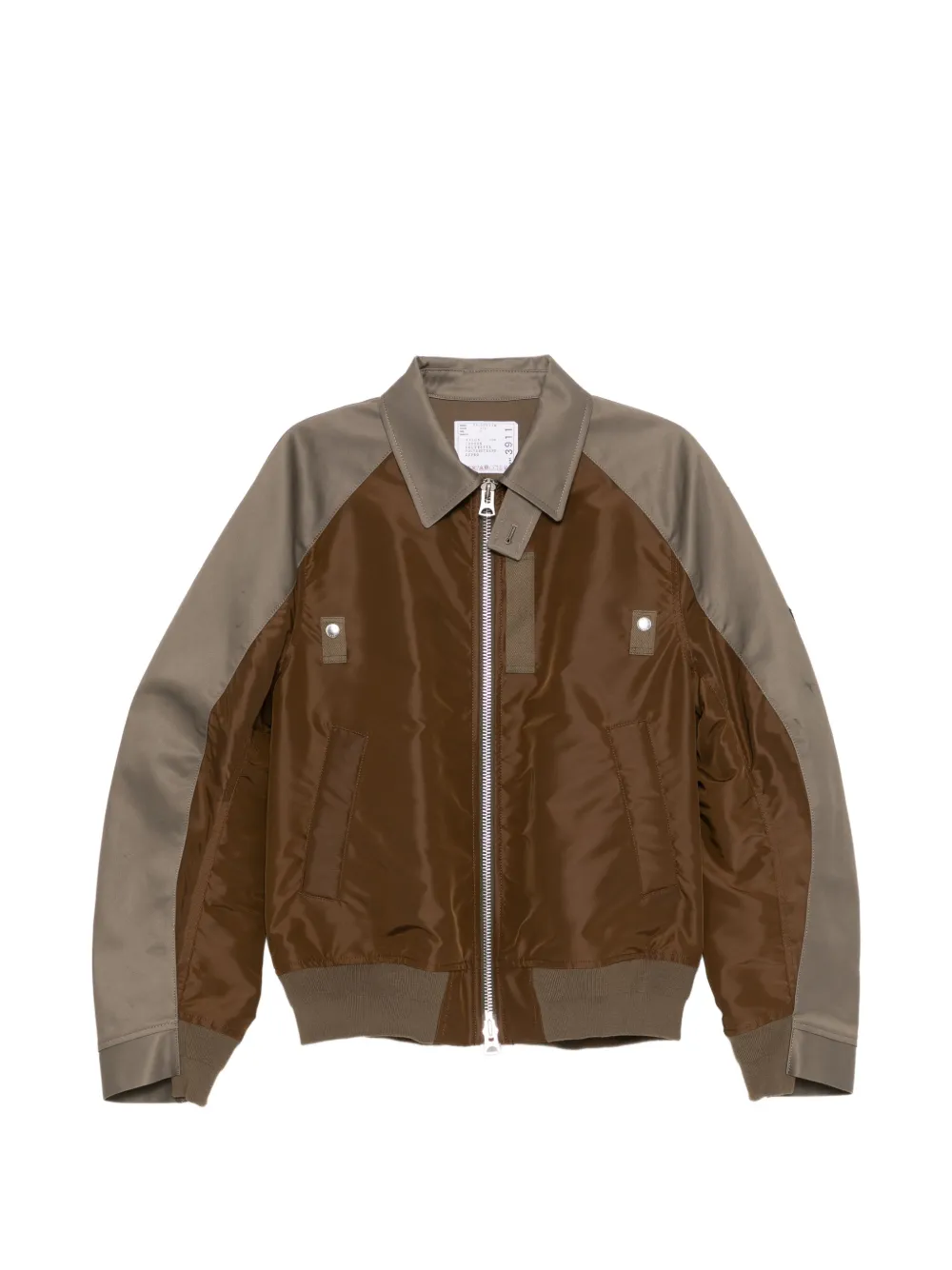 sacai two-way zip fastening jacket - Marrone