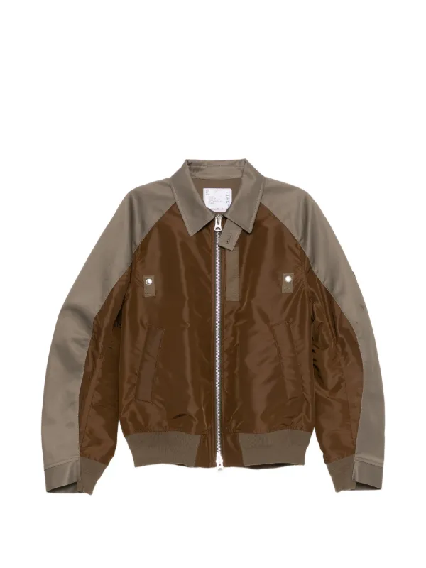 Sacai 2way ジップ ジャケット | ブラウン | FARFETCH JP
