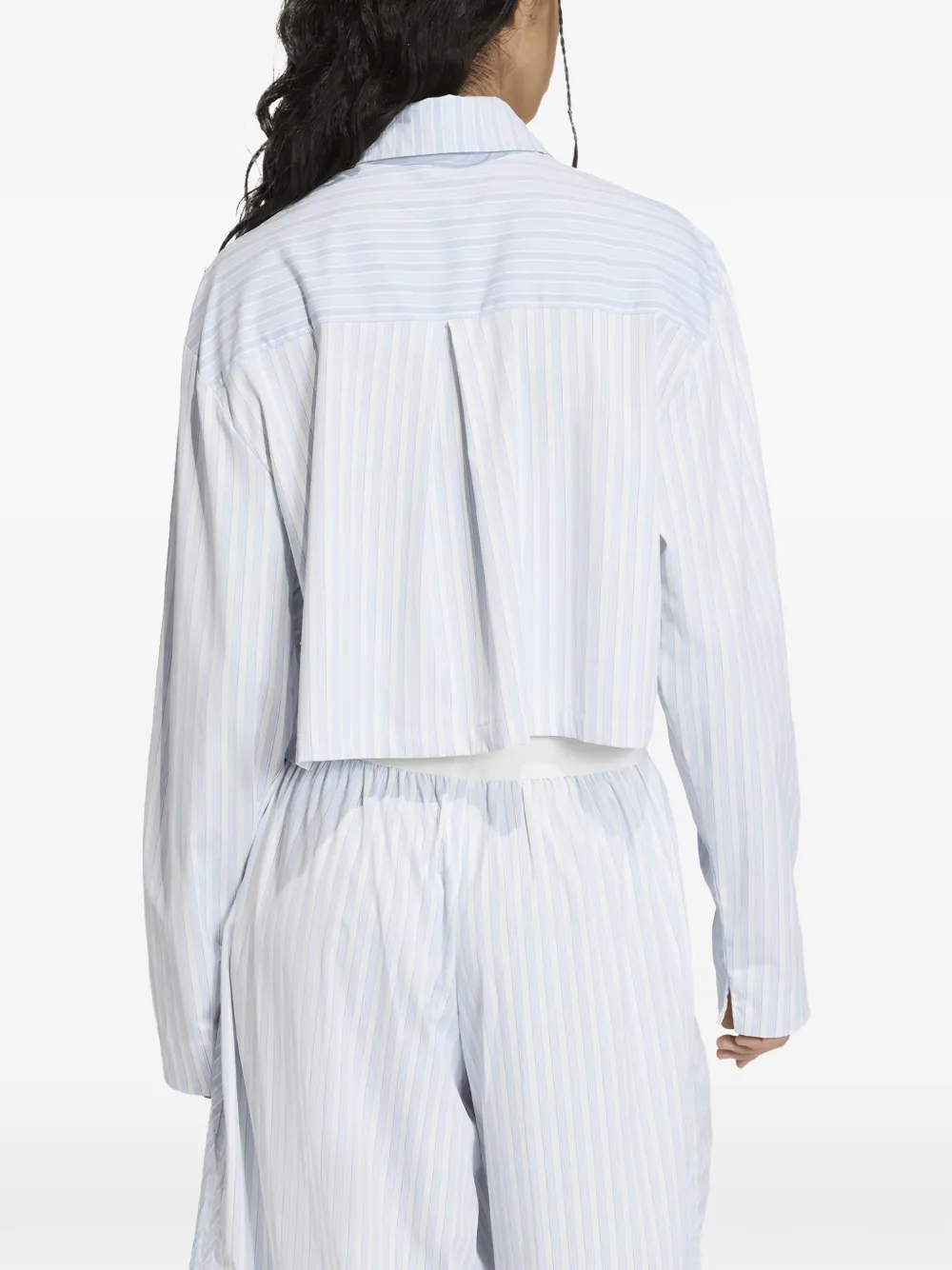  Adidas Striped Zip-up Shirt - Blue 