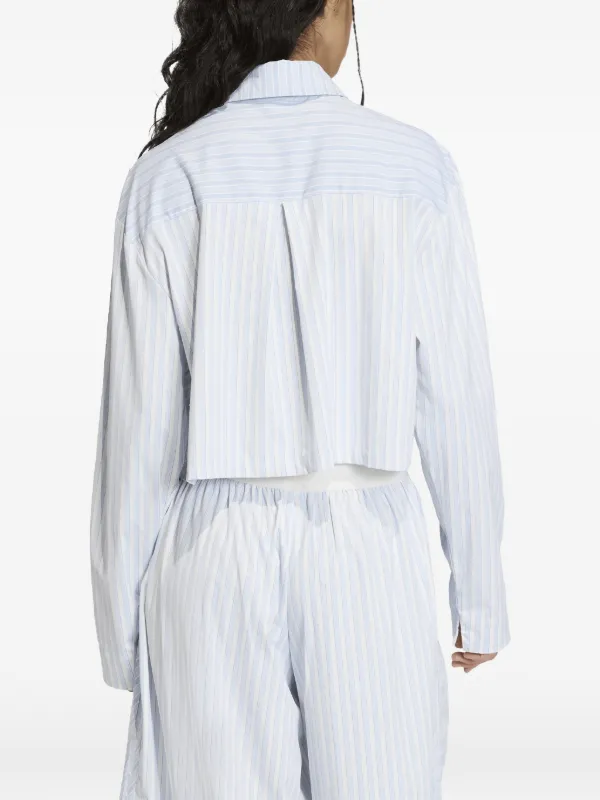Adidas Striped zip-up Shirt | Blue | FARFETCH