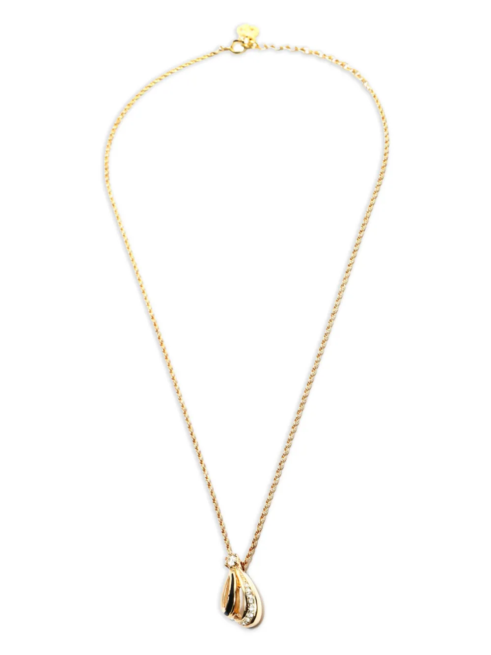 Christian Dior Pre-Owned 1980-1990 Crystal pendant necklace - Oro