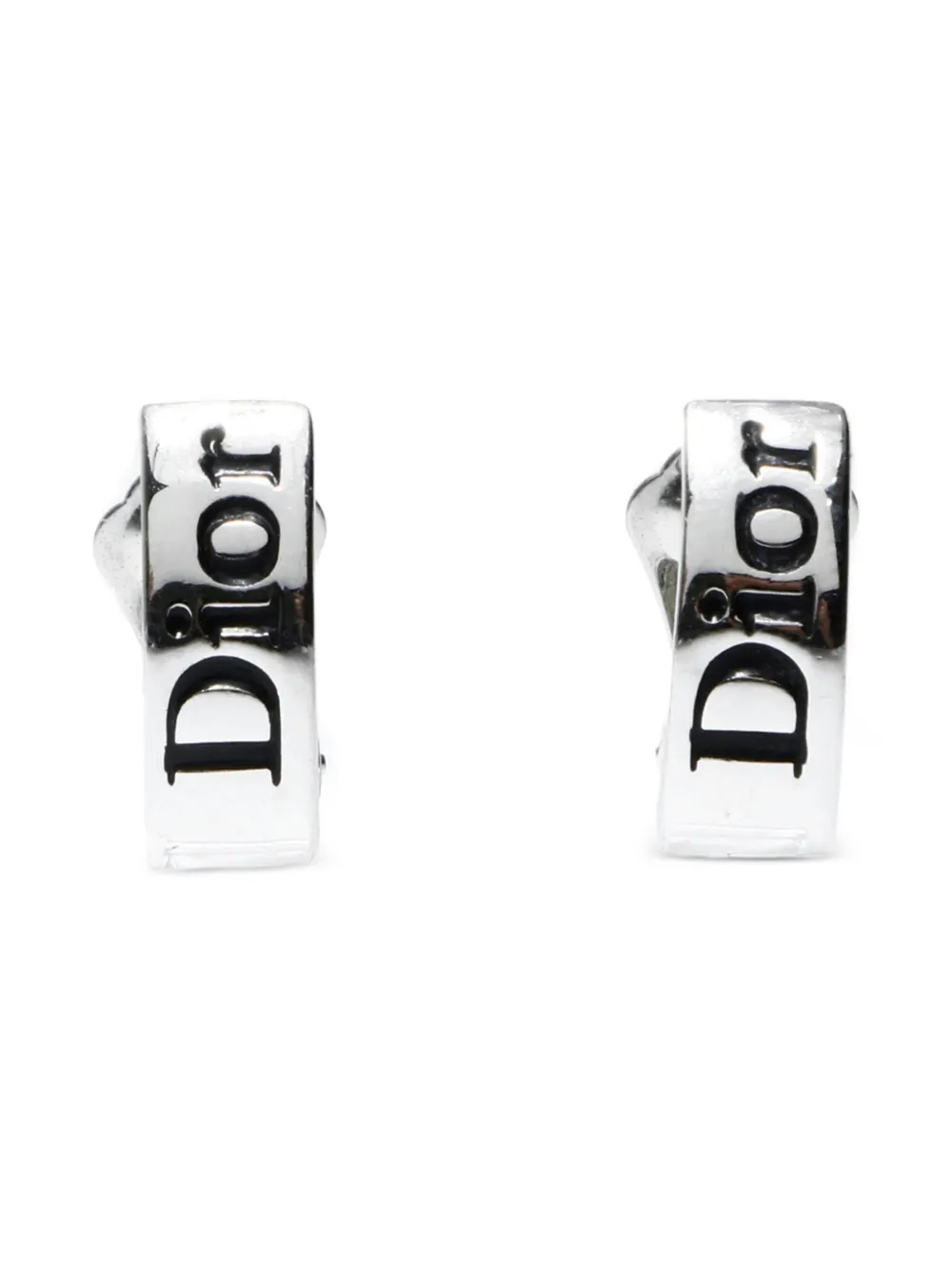Christian Dior Pre-Owned 1980-1990 logo clip-on earrings - Argento