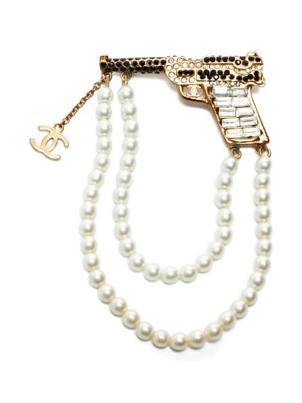 CHANEL Pre-Owned 2001 pistol-motif brooch - Oro