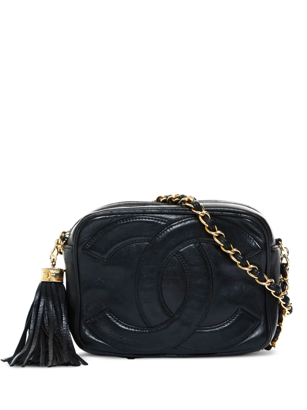 CHANEL Pre-Owned 1986-1988 tassel chain cross body bag - Nero